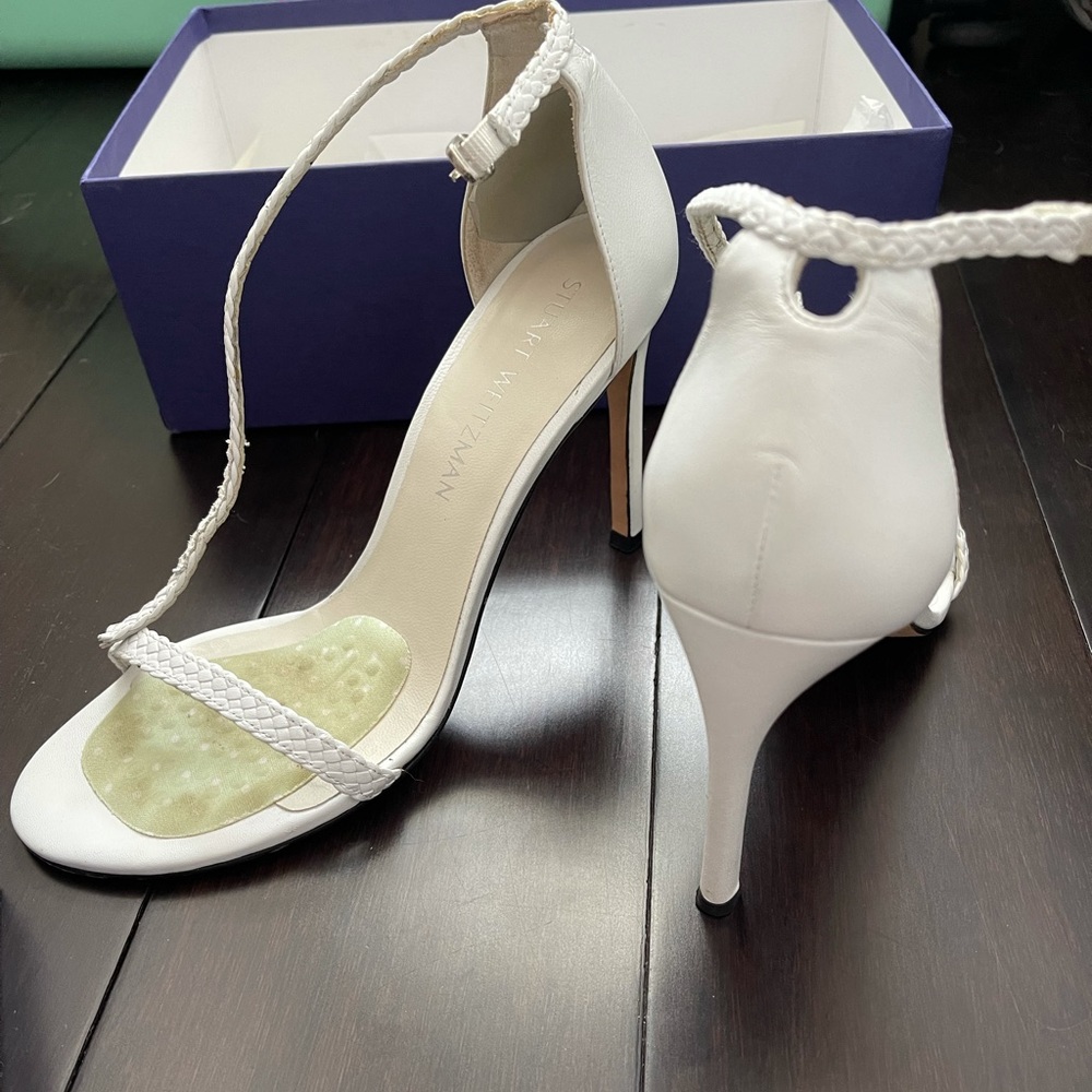 Stuart Weitzman Strappy Heels White Size 8